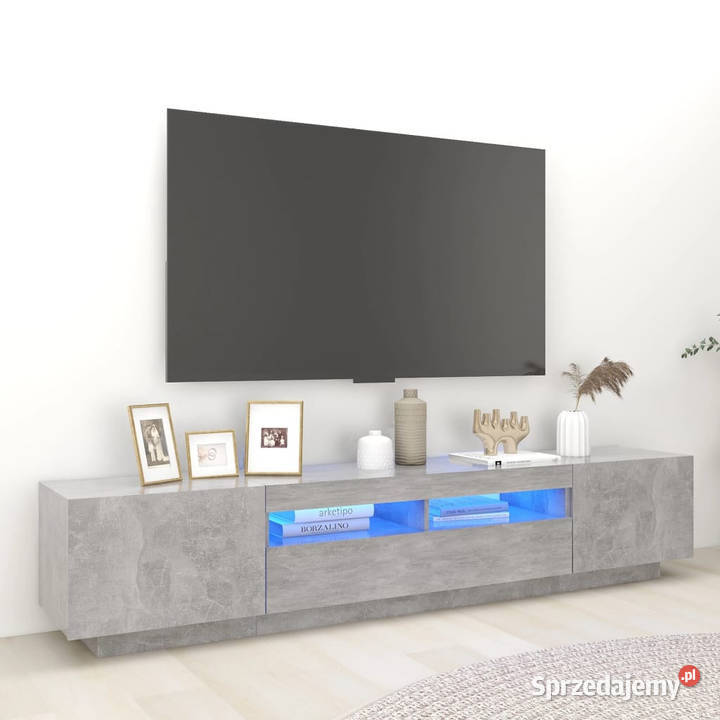 Szafka pod TV z oświetleniem LED szarość betonu Warszawa sprzedam