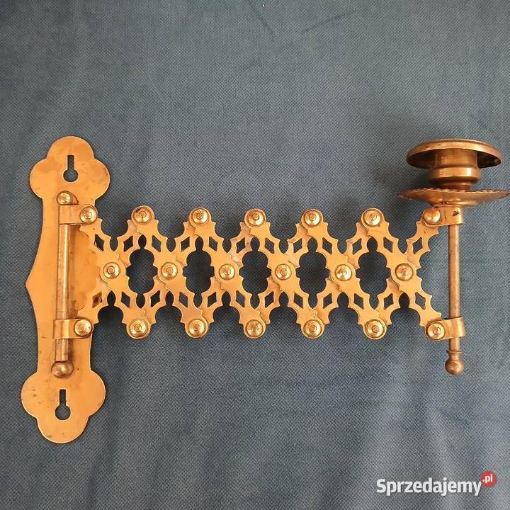 Stary mosiężny świecznik nożycowy mazowieckie Warszawa sprzedam