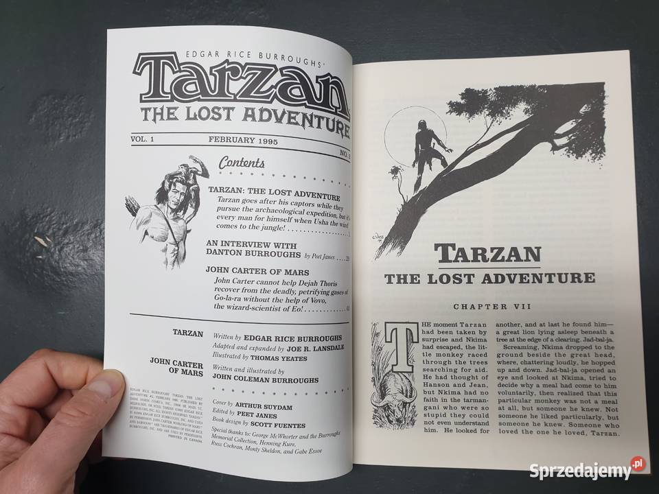 Tarzan The Lost Adventure opowiadanie i komiks czarno-biały  sprzedam