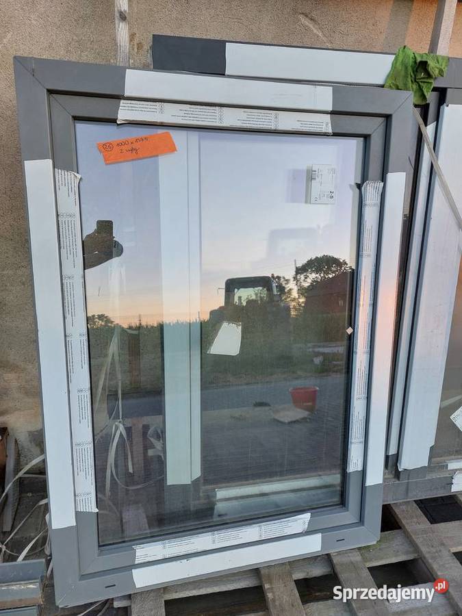 Nowe okno szare popiel 100x1375 3 szyby OUTLET Okna ścienne Okna ścienne opolskie Biała