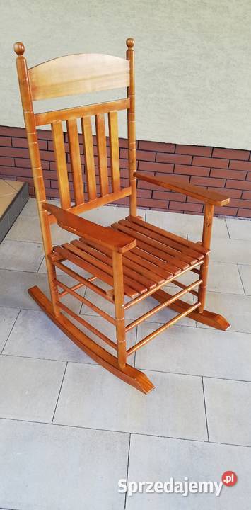 Fotel bujany stylowy drewniany góralski krzesło bujak relax
