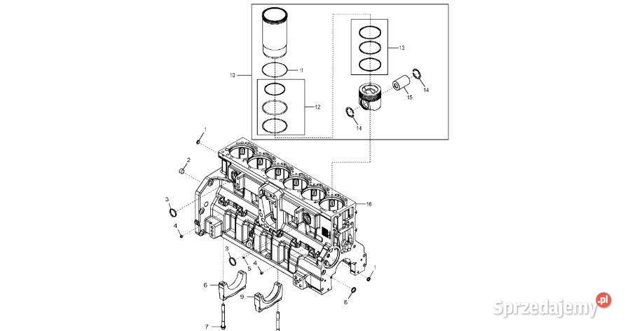 John Deere 9470RX Pokrywa łoźyska R518573 Silnik Jastrzębniki