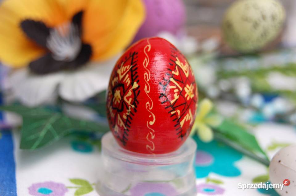 Stara pisanka drewniana ręcznie malowana Ukraina lubelskie sprzedam