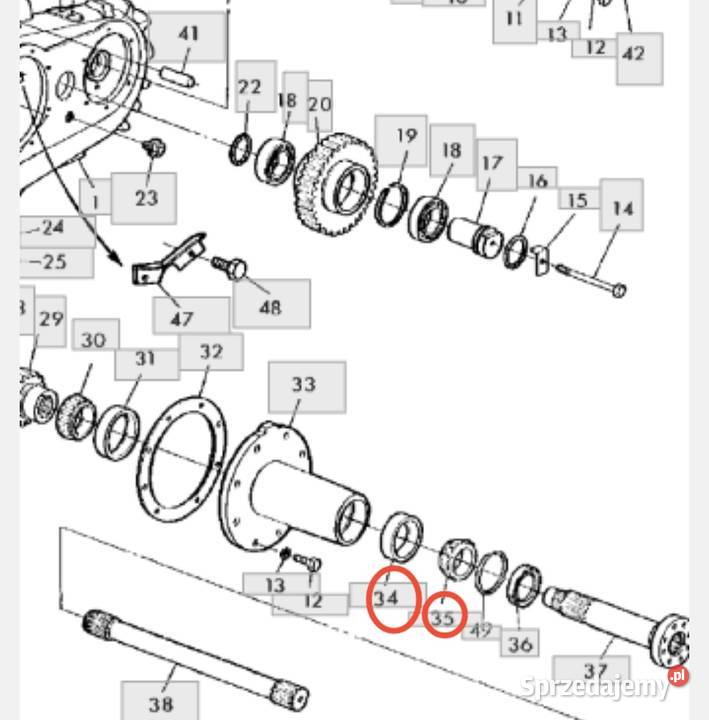 Łożysko John Deere 2054 2056 2058 2064 2066 2254 John Deere Części zamienne Zajęczniki