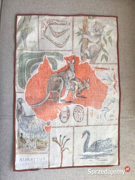 Lniana serwetka ściereczka vintage Australia Obrusy i serwety Warszawa sprzedam