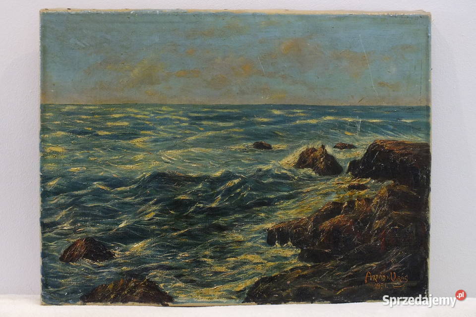 Arpad Virag 1951 Marina wzburzone morze olej na