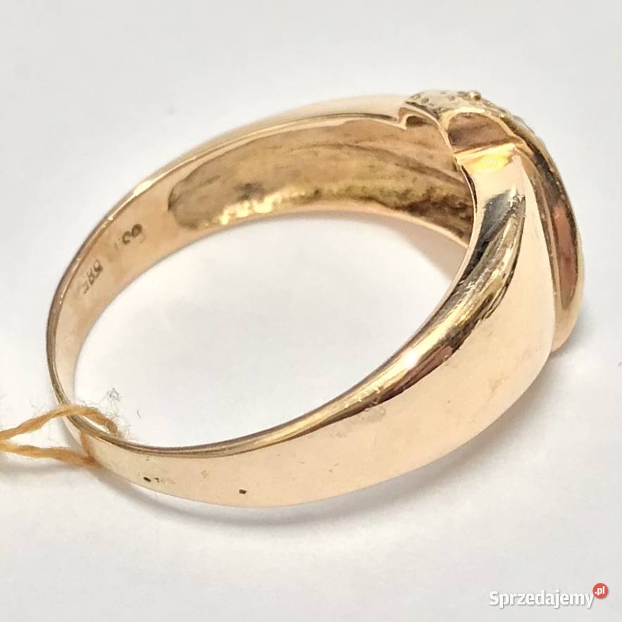 Złoty PIERŚCIONEK 585 14K żółte ZŁOTO kamienie Warszawa sprzedam