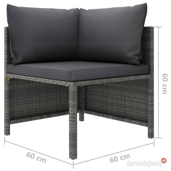 Narożna sofa modułowa z poduszką szara Warszawa
