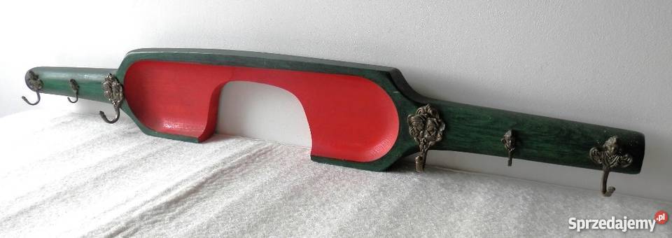 Piękny unikatowy dębowy wieszak KOROMYSŁONOSIDŁO