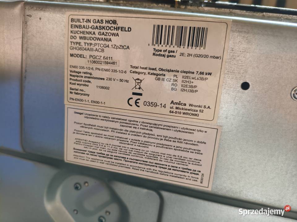 Sprzedam Płytę gazowa Poniatowa