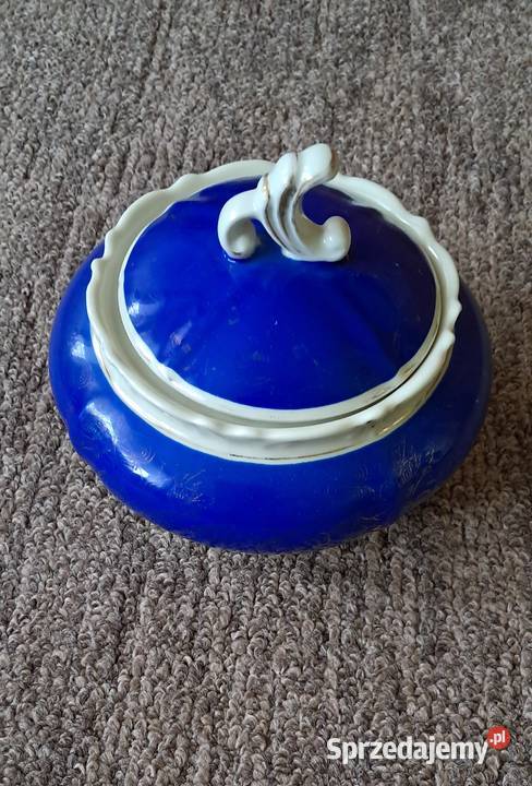 Cukiernica Szkatułka porcelana kobaltowa ALKA Suwałki sprzedam