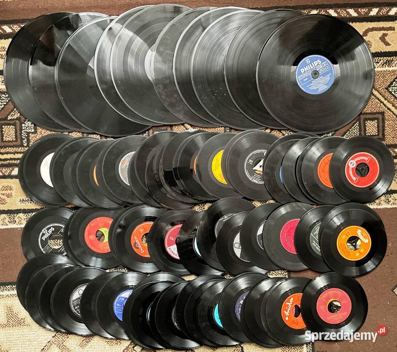 Zestaw czarnych płyt winylowych 12 i 7 opis dolnośląskie Ząbkowice Śląskie