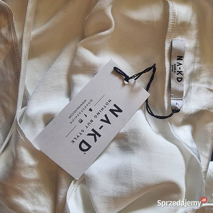 Biała satynowa sukienka NAKD XL Kraków