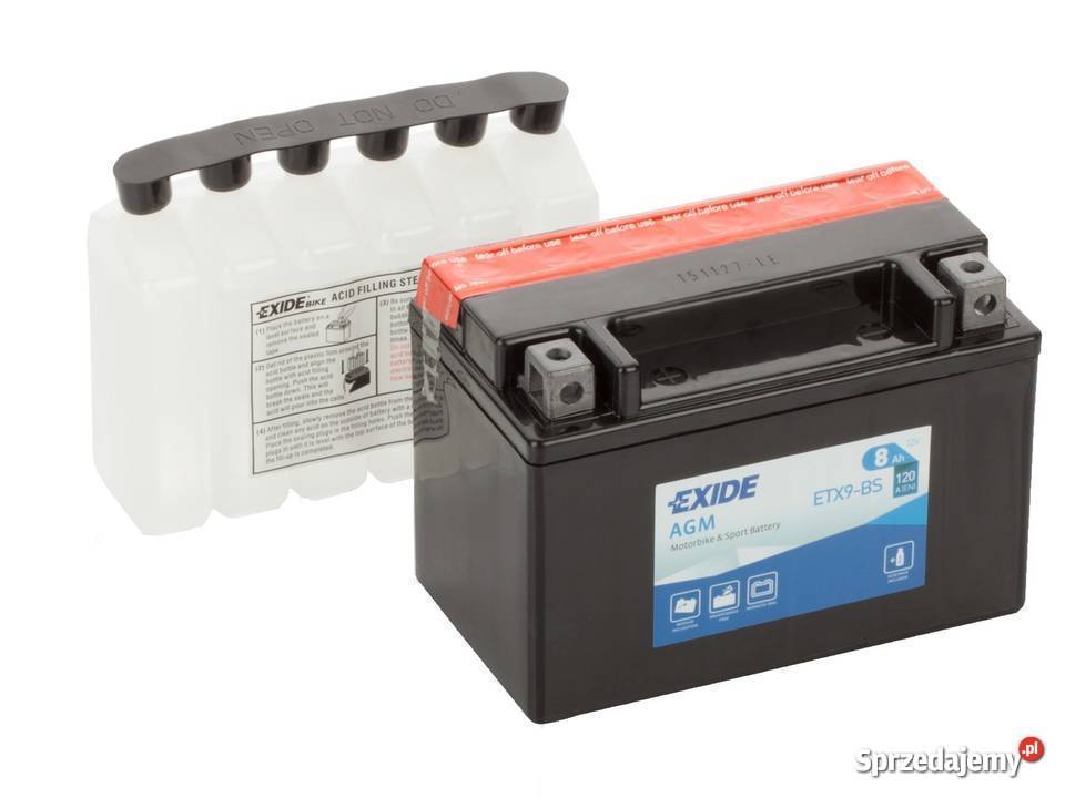 Akumulator motocyklowy EXIDE ETX9BS YTX9BS 12V Akumulatory motocyklowe Białystok