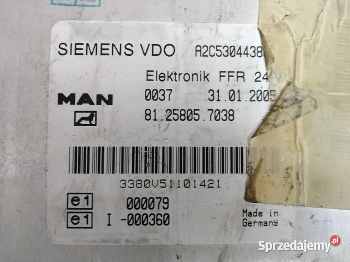 STEROWNIK MODUŁ VDO FFR MAN TGA 81258057040 7007 pomorskie