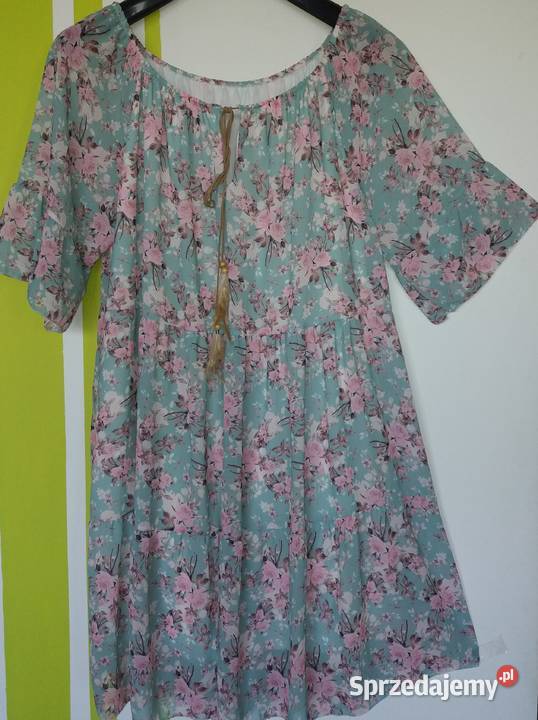 XL50 Włoska sukienka z falbanami kolorowy śląskie