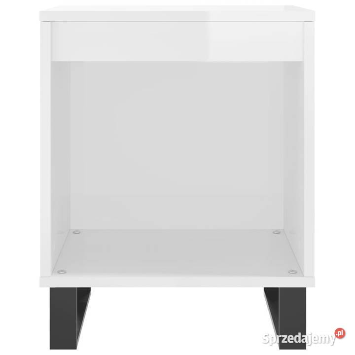 Szafki nocne 2 białe wysoki połysk 40x35x50 mazowieckie Warszawa