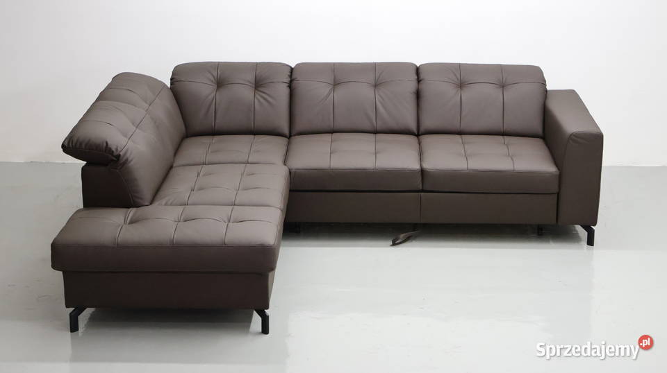 TLK SKÓRA NATURALNA NAROŻNIK funkcja spania SOFA Poznań