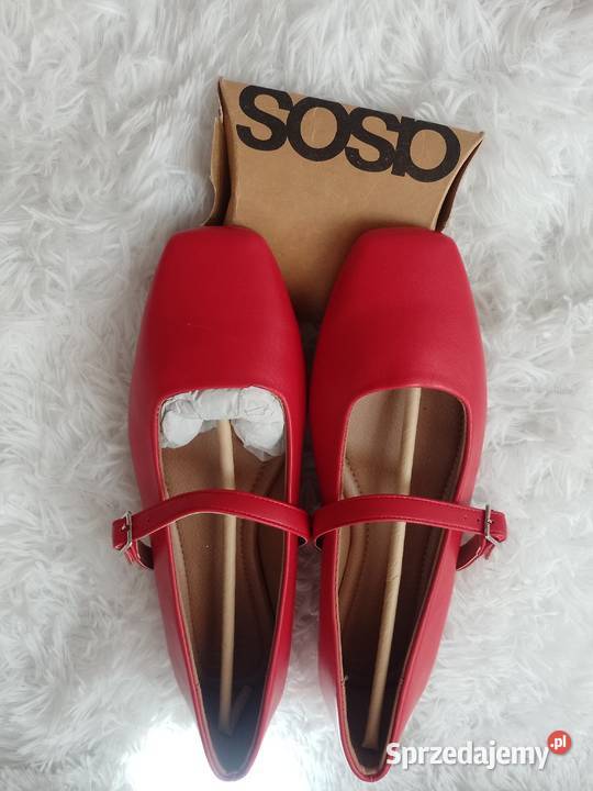 4142 ASOS Design Czerwone baleriny wieczorowe z Kraków