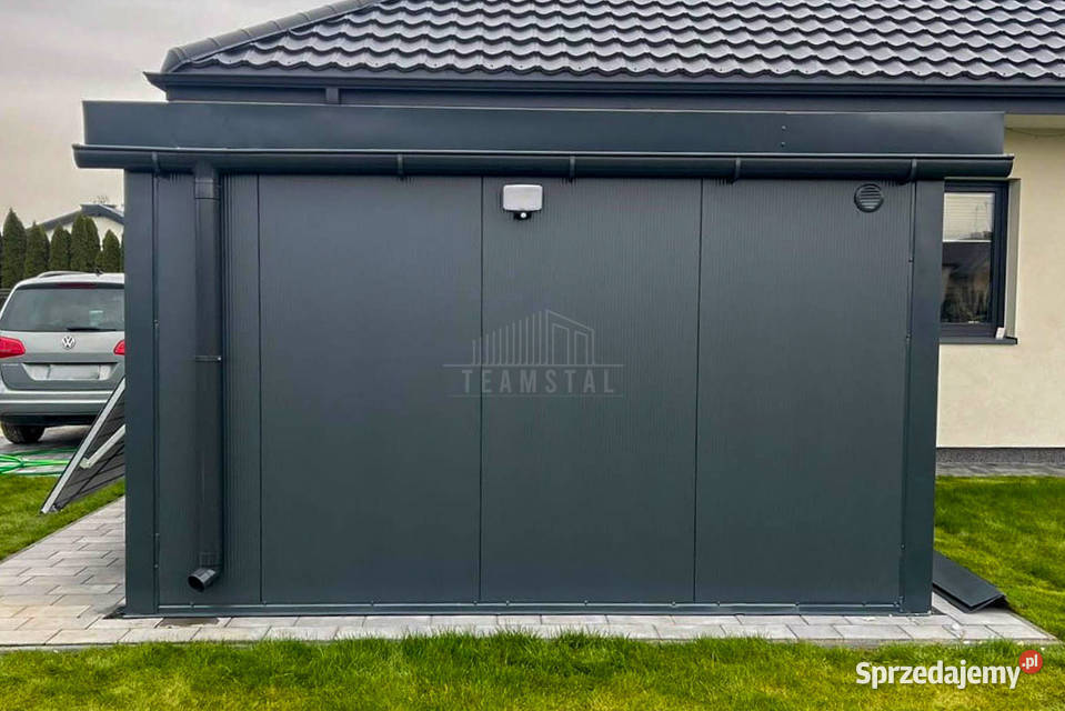 Garaż płyta warstwowa 4x4 Antracyt Dach spad w sprzedam
