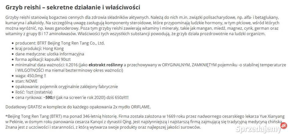 Grzyb BOSKIREISHI pomoc onkoterapia sprzedam