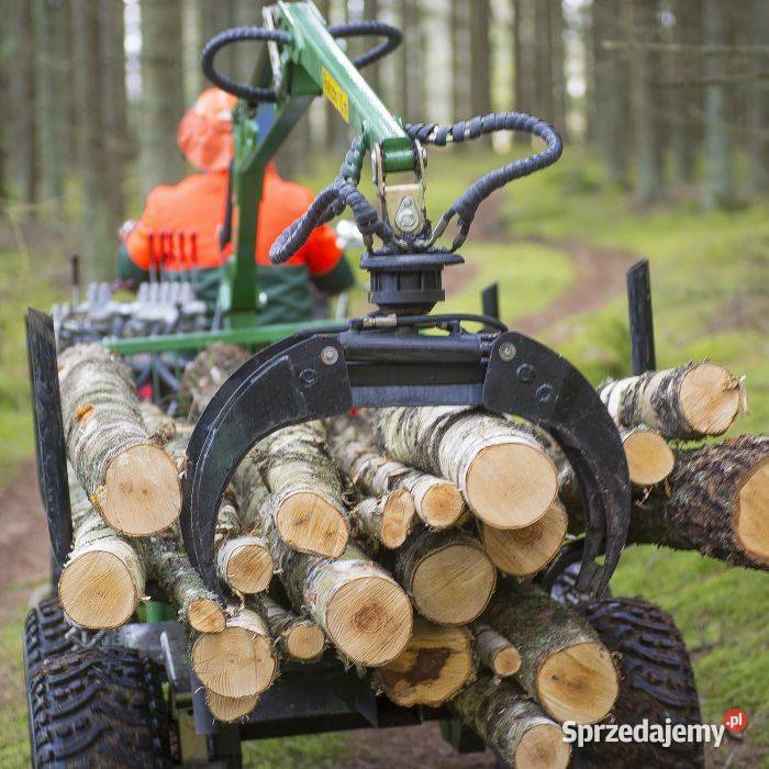 Przyczepa leśna ATV Kellfri 2T z żurawiem 36m 9 Leśnictwo mazowieckie Nieporęt