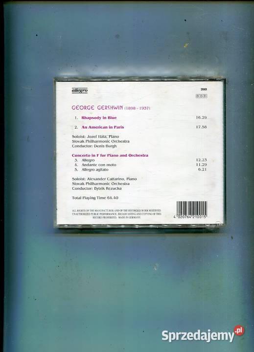 George Gershwin Rhapsody in Blue Płyta CD DVD Płyty i kasety Szczecin