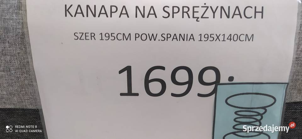 KANAPA NA SPRĘŻYNACH Z FUNKCJĄ SPANIA Toruń