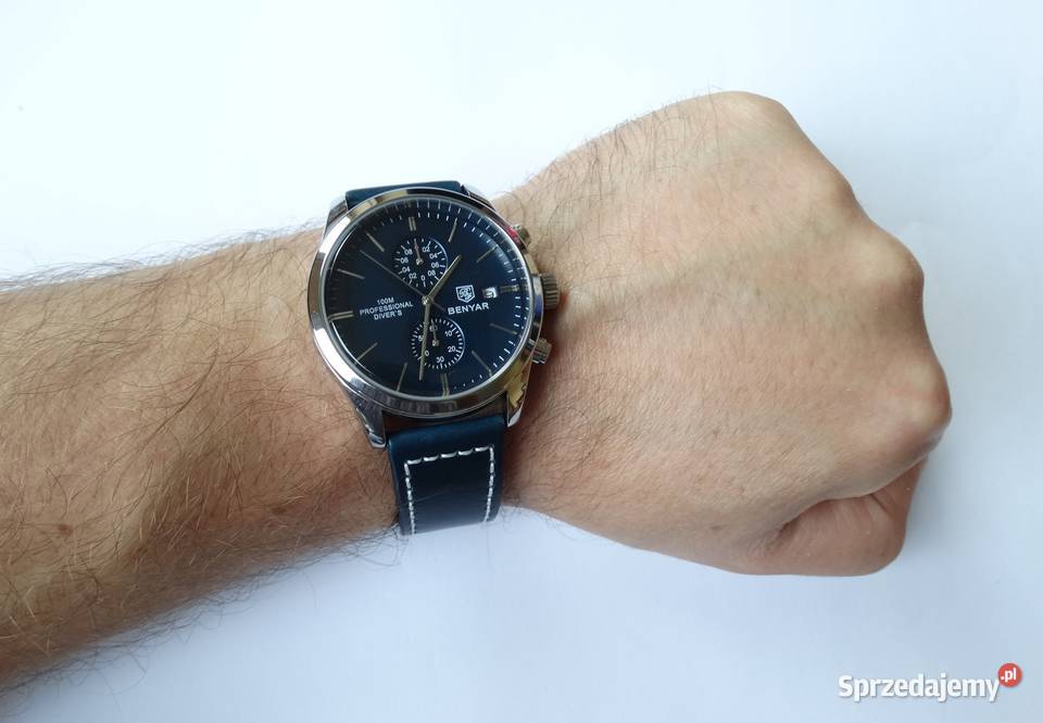 Zegarek męski granatowy Benyar pasek chronograf Gorzów Wielkopolski sprzedam
