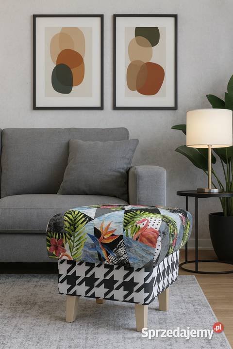 Kolorowy Podnóżek Patchwork Pufa Boho sprzedam