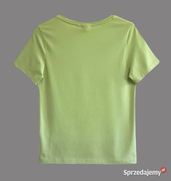 Damska bluzka oliwkowa bawełniana z krótkim Chrzanów