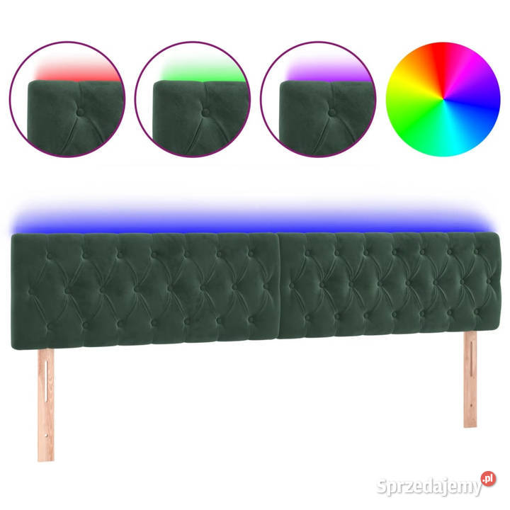 Zagłówek do łóżka z LED ciemnozielony 200x7x7888 Warszawa