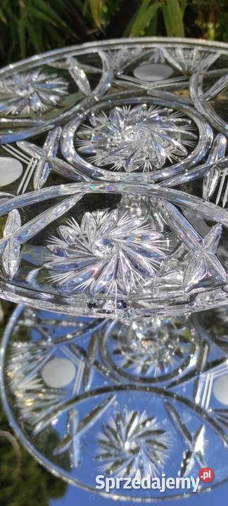 ELEGANCKA PATERA TORTOWNICA Z GRUBEGO KRYSZTAŁU łódzkie Pabianice sprzedam