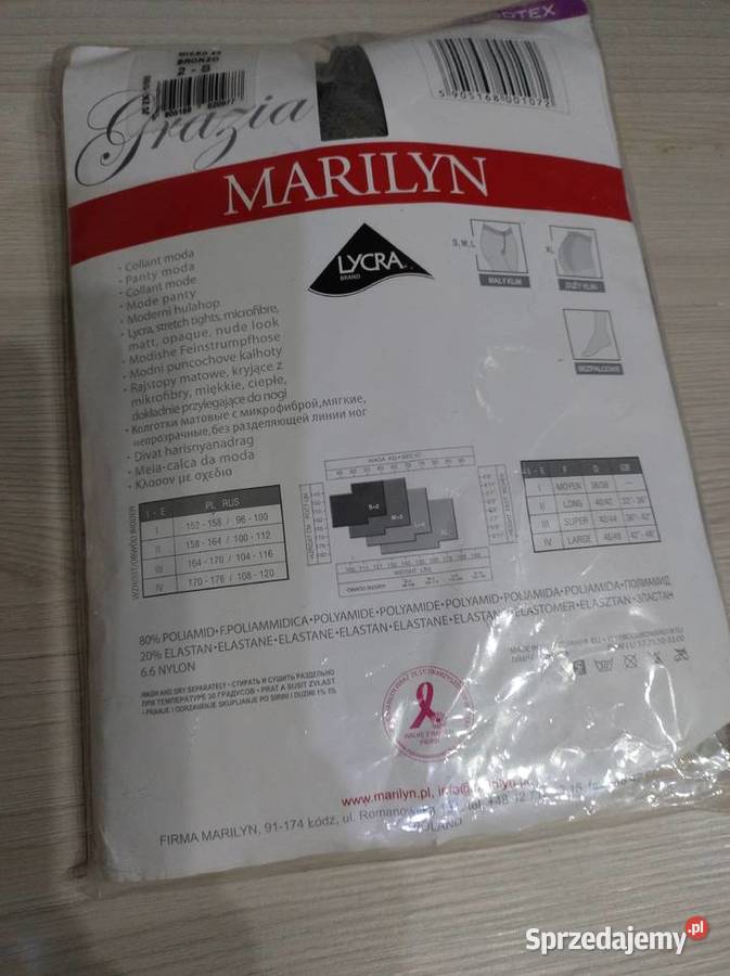 Pończochy samonośne w kolorze szarym Marilyn