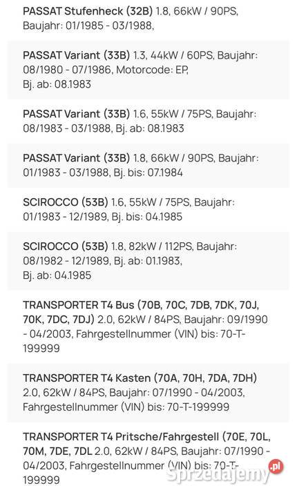 Nowy alternator VW T4 Golf Jetta Audi 80 A6 100 Wrocław