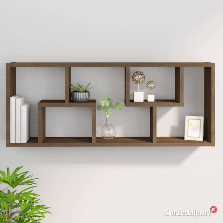 Półka ścienna brązowy dąb 36x16x90 WM815848 Warszawa