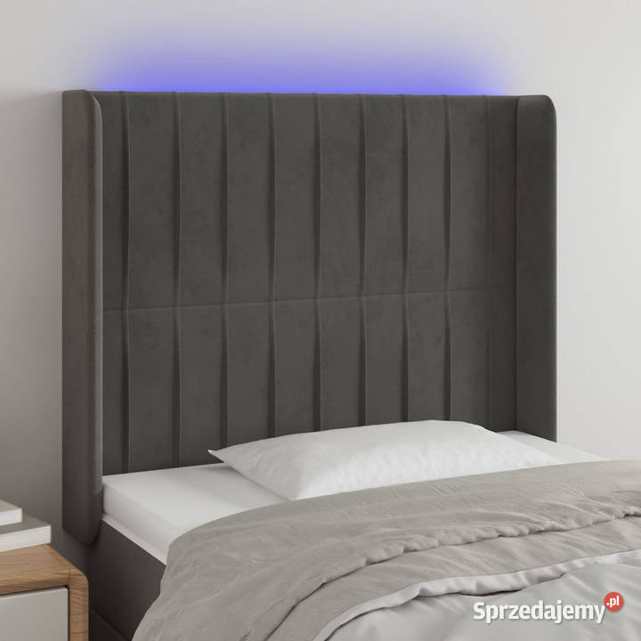 Zagłówek do łóżka z LED ciemnoszary 93x16x118128 Warszawa sprzedam