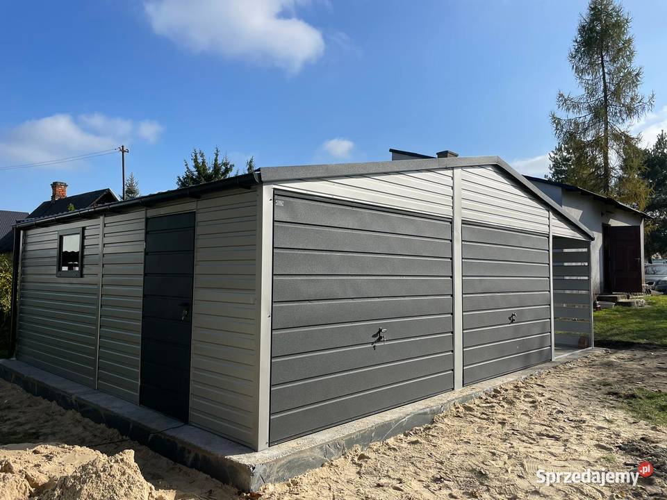 Garaż blaszany 8x6 szary ral 9006 producent Gniezno