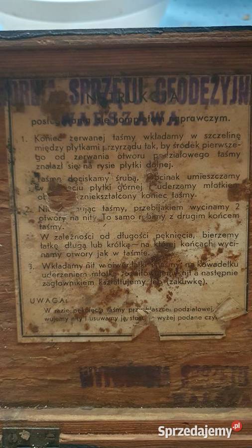 Drewniana teczka skrzynka geodezyjna z lat Warszawa sprzedam