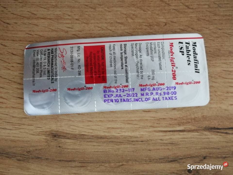 Modafinil 200 mg Pozostałe Łódź