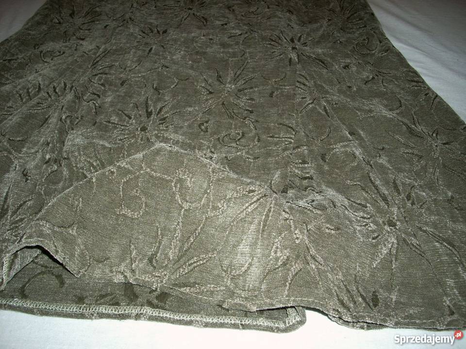 Długa Spódnica Ciepła Khaki Wytłaczana 42 XL 40 Spódnice i sukienki Nowy Sącz