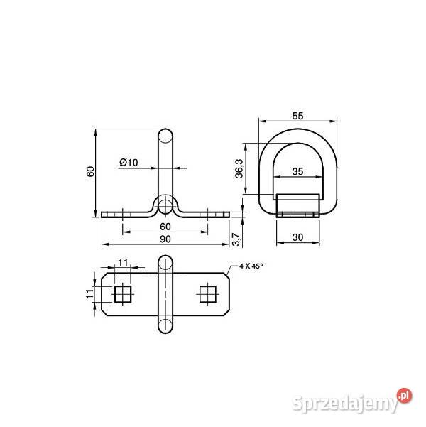 Uchwyt podłogowy mocowania ładunku ocynk 2500