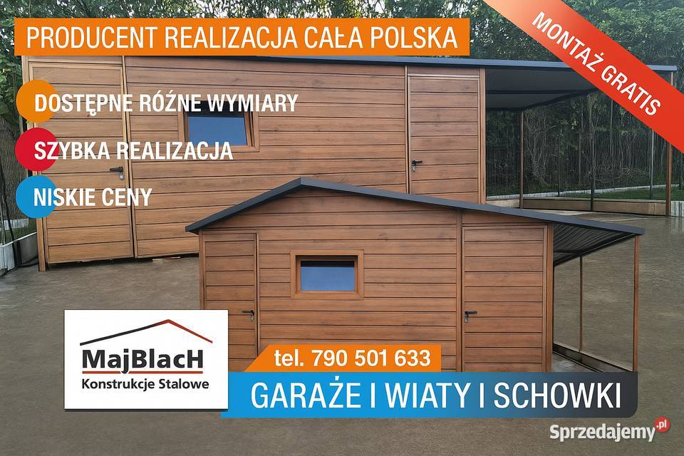 SCHOWEK Garaże Blaszane Wiatka Ogrodowa Blaszak Żyrardów