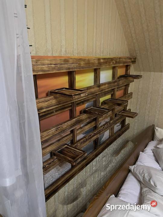 Drewniany kwietnik półka na kwiaty ozdoba Radków