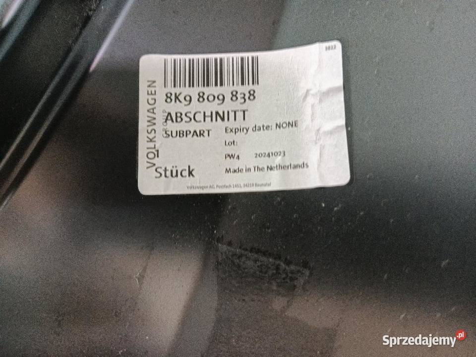 BŁOTNIK TYŁ TYLNY PRAWY AUDI A4 B8 KOMBI