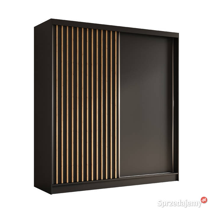 Duża szafa sypialniana 200 z lamelami 61cm