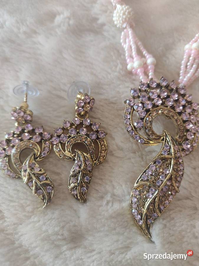 Zestaw biżuterii Naszyjnik Kolczyki perełka Kraków