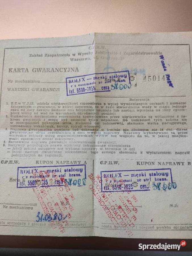 Sprzedam używany zegarek Rolex Końskie sprzedam