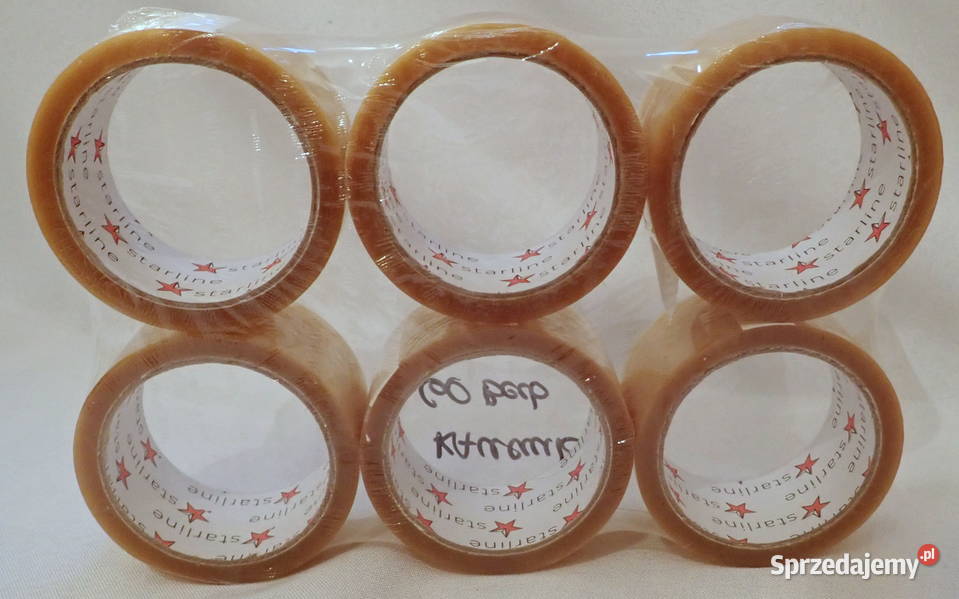 Taśma klejąca pakowa bezbarwna 60m Mocna Siewierz