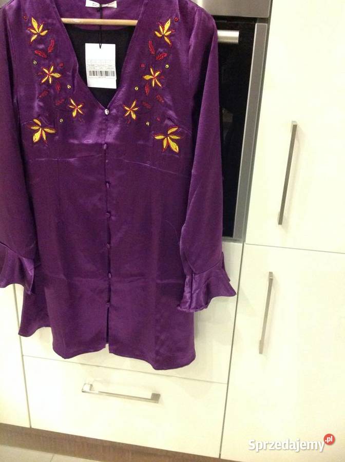 Mini Sukienka Satynowa Damska GLAMOUR ML Z wysokim stanem Nowa Sól